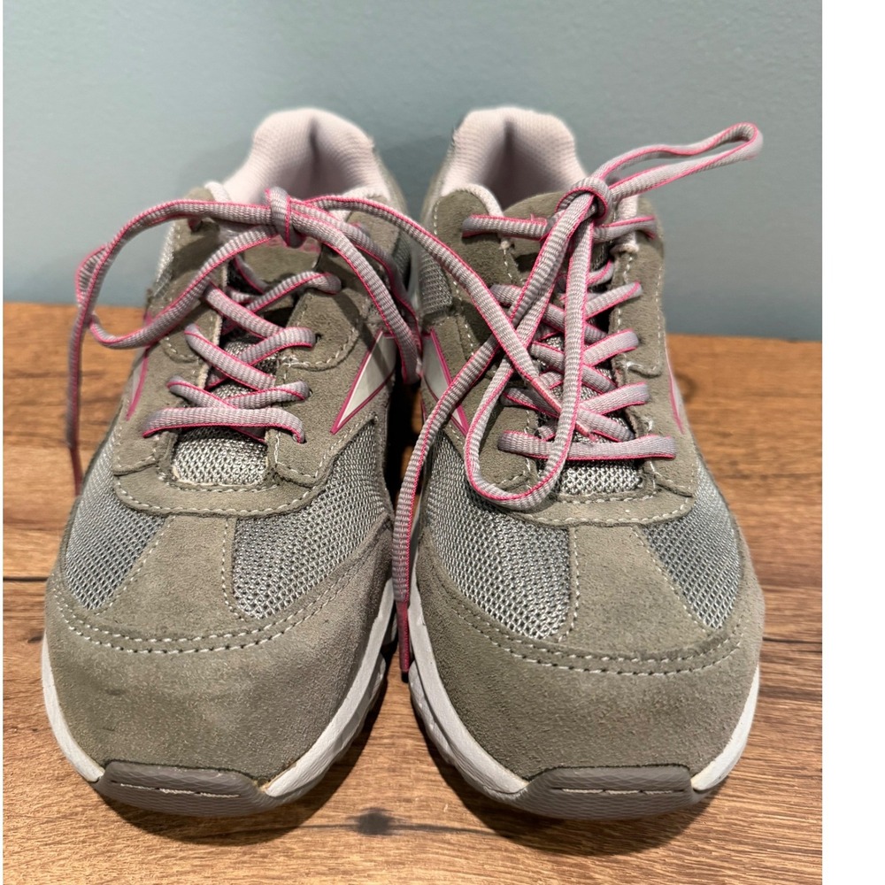 Reebok Work RB455 Womens Grey Pink Slip Oil Resistant Safety Shoes Sneakers